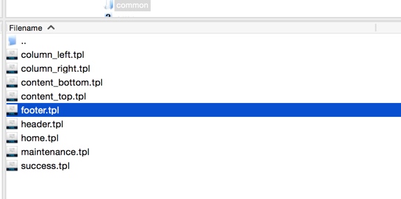OpenCart theme footer.tpl